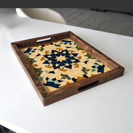 Aberto Design REF012 Bandeja de Madera Maciza, 48x38 cm